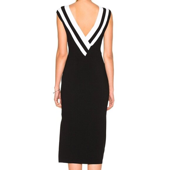 Rag & Bone Daphne Black White V-neckline Sweater Midi Dress L - Picture 3 of 3